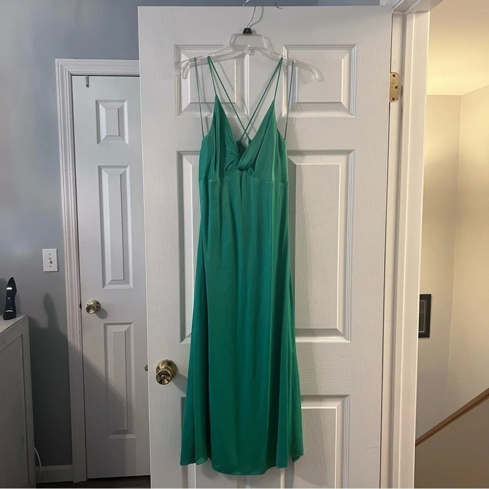 Zara Kelly Green Knotted Slip Dress Size Small